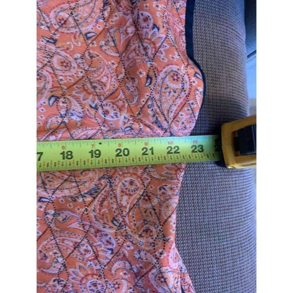 J Jill Belted Quilted Ruana Jacket Kimono Size S-L Orange Paisley Belted - Picture 6 of 7